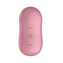 Load image into Gallery viewer, Bottom of the Satisfyer Cotton Candy Air Pulse Stimulator, with three visible controls top to bottom.