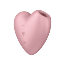Load image into Gallery viewer, Satisfyer Cutie Heart Air Pulse Stimulator front of the product, and on the right side are visible three control buttons.