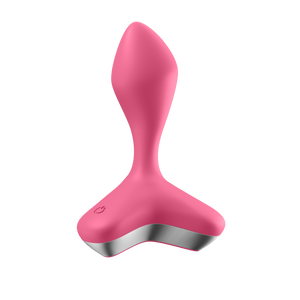 Front side of the Satisfyer Game Changer Plug Vibrator, with the power button visible on the left side of the base.