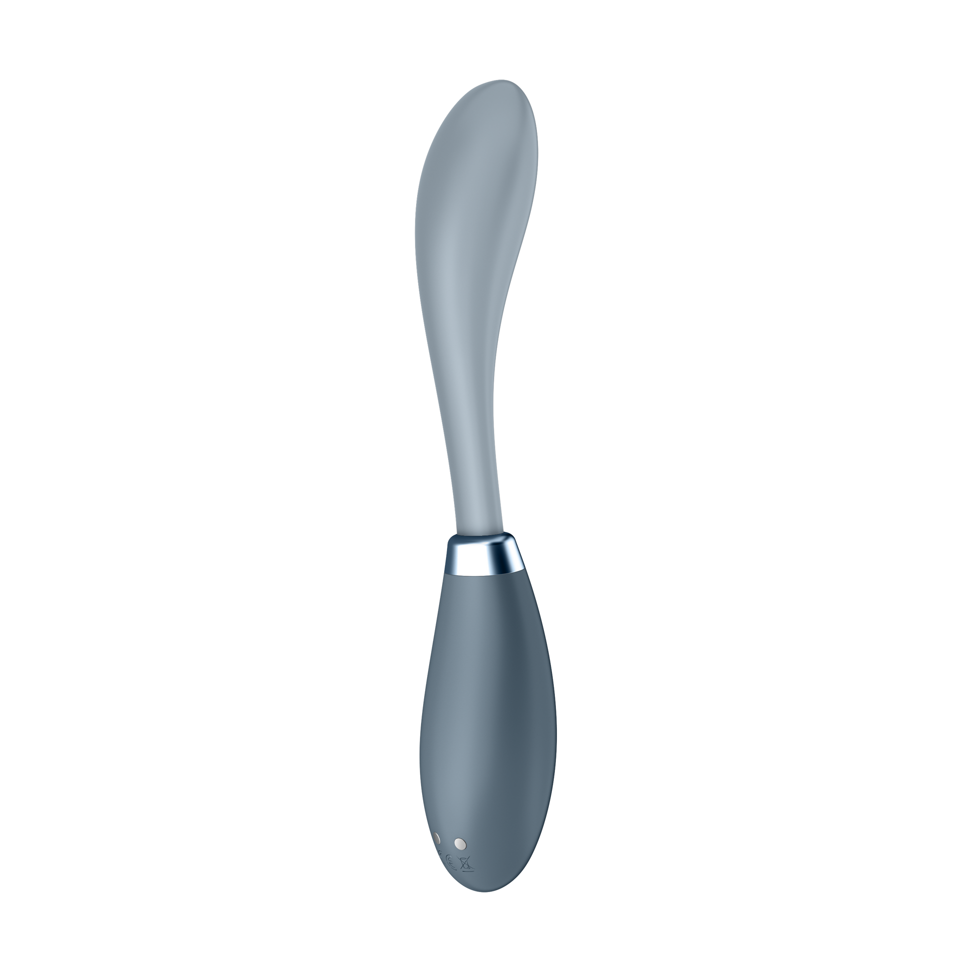 Bottom side of the Satisfyer G-Spot Flex 3 Multi Vibrator with the charging port visible on the bottom of the handle.