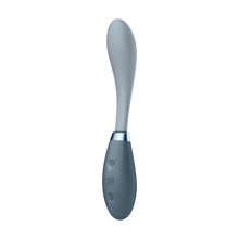 Load image into Gallery viewer, Front side of the Satisfyer G-Spot Flex 3 Multi Vibrator with the intenisity controls visible on the left side of the handle marked by + and - with the SF logo in between the controls.