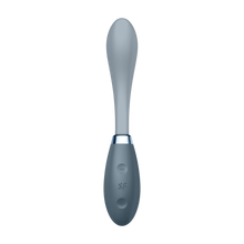 Load image into Gallery viewer, Front of the Satisfyer G-Spot Flex 3 Multi Vibrator with the intensity controls on the handle, marked by 1 and + with the SF logo in the middle.