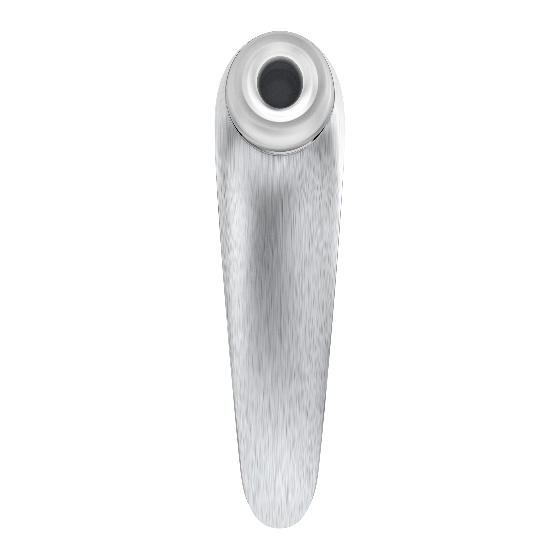 Front view of the Satisfyer High Fashion Luxury Air Pulse Stimulator + Vibration, with the silicone head on top.