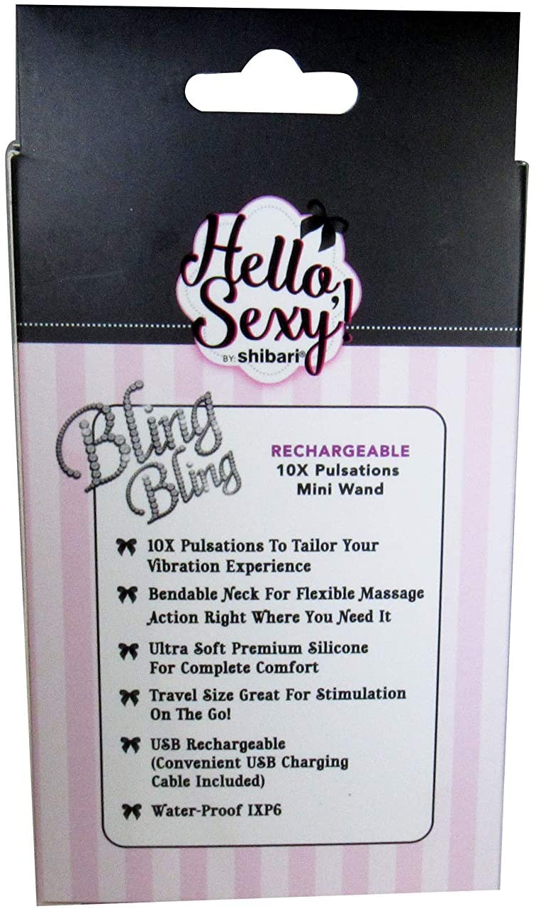 Shibari Hello Sexy Bling Bling Mini Wand back of package