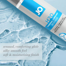 Load image into Gallery viewer, JO H2O Personal Lubricant Water-Based. Sensual, comforting glide, silky smooth feel, soft &amp; Moisturizing finish.