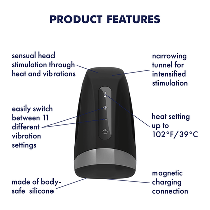 Satisfyer Men Heat Vibration Male Masturbator Features