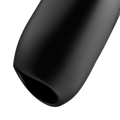 Close-up of the silicone insertion hole of the Satisfyer Men Vibration+ Vibrator