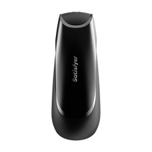 Load image into Gallery viewer, Front view of the Satisfyer Men Vibration+ Vibrator with the charging port visible on top, and the Satisfyer logo in the middle of the product.