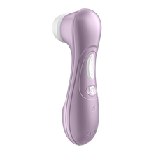 Charger l&#39;image dans la galerie, Back right side of the Satisfyer Pro 2 Air Pulse Stimulator, on the middle part of the handle is the dual control button marked by + and -, and below is the power button. Below the controls is a SF logo.