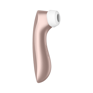 Left side of the Satisfyer Pro 2+ Air Pulse Stimulator, viewing from the front.