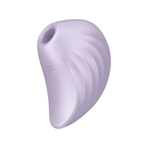 Front right side of the Satisfyer Pearl Diver Air Pulse Stimulator, with the SF logo visible on the left side of the product.