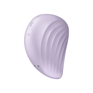 The left side of the Satisfyer Pearl Diver Air Pulse Stimulator with two bottom control buttons are visible from the left side of the product, at the bottom left is the charging port.