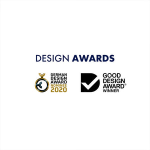 Design Awards: German Design Award Nominee 2020, and Good Design Award Winner.