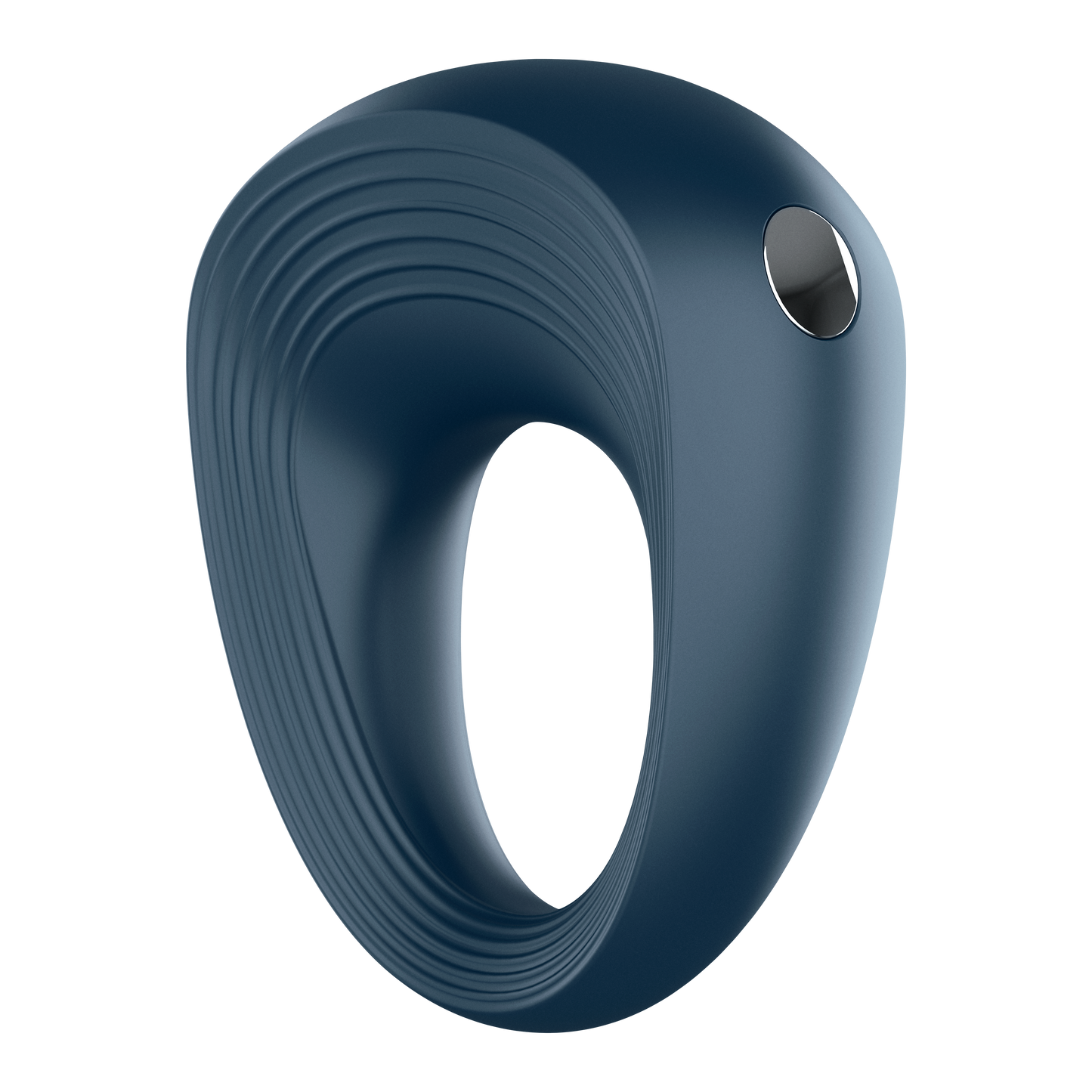 Front right view of the Satisfyer Power Ring Vibrator with the control button visible on the right side of the product.