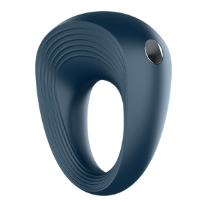 Front right view of the Satisfyer Power Ring Vibrator with the control button visible on the right side of the product.