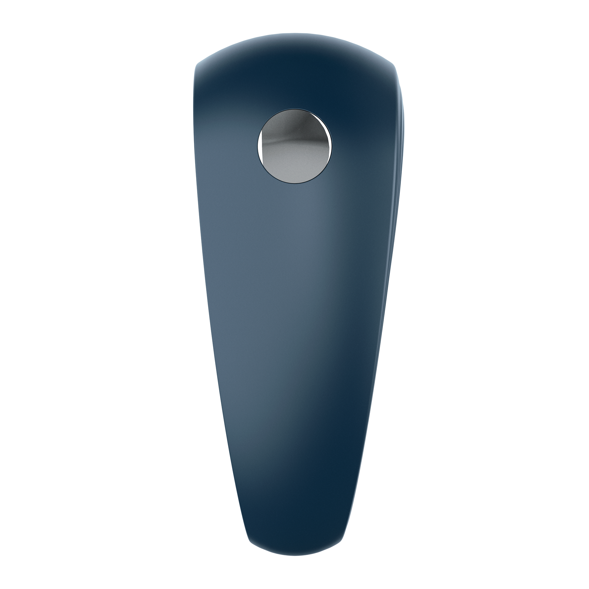 Right side of the Satisfyer Power Ring Vibrator with the chrome control button visible in the upper center on the product.