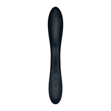 Load image into Gallery viewer, Front of the Satisfyer Rrrolling Explosion Vibrator, on the lower part of the product is engraved the SF logo, below are the controls top to bottom is the intensity controls marked by - and +, and the horizontal wave button controlling the vibration programme.