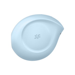 Side view of the Satisfyer Sugar Rush Air Pulse Stimulator, with the SF logo engraved in the middle.