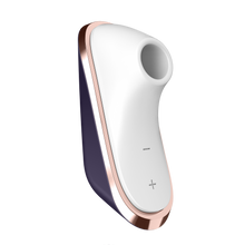 Charger l&#39;image dans la galerie, Front side of the Satisfyer Traveler Air Pulse Stimulator without the cover. On the bottom part of the product are the controls marked by - and +.