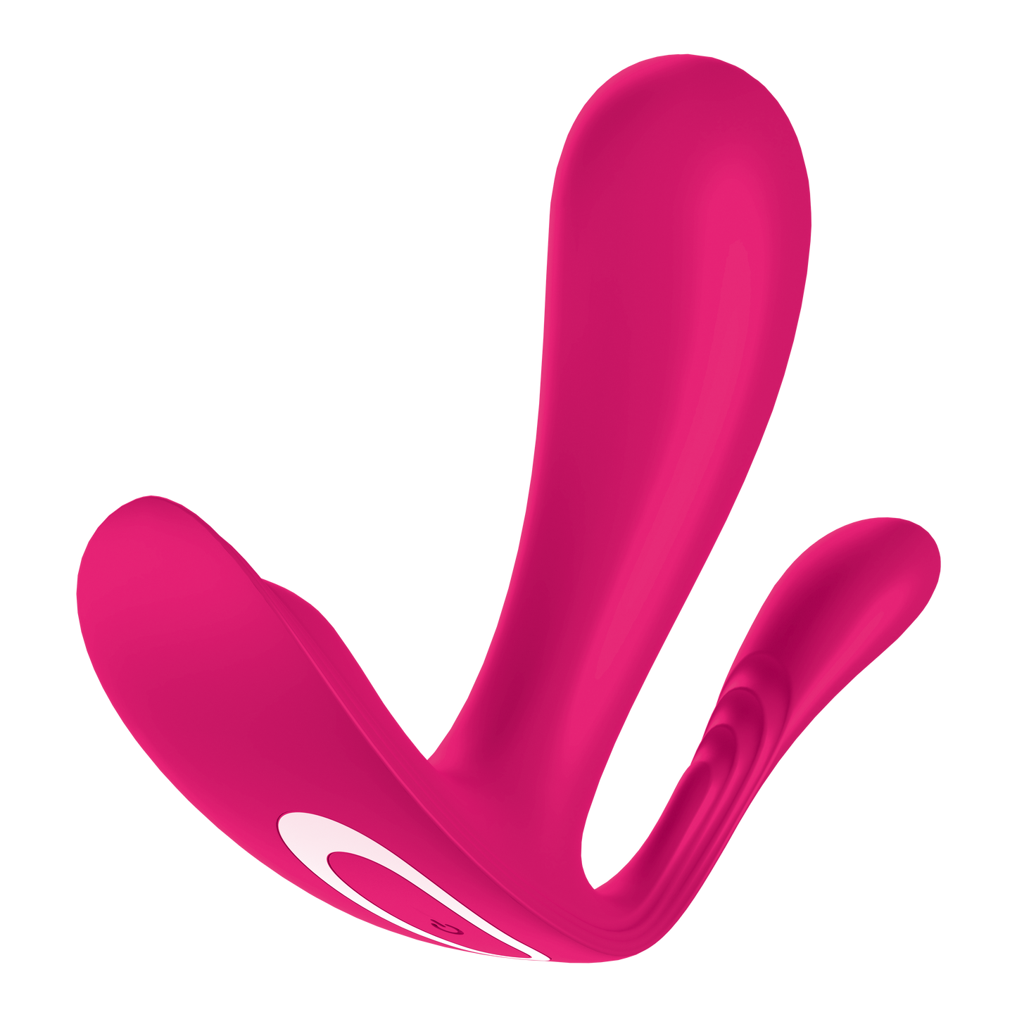 Back side view of the Satisfyer Top Secret + Wearable Vibrator, with the power button partially visible.