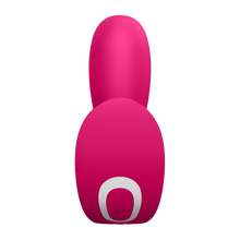 Load image into Gallery viewer, Back view of the Satisfyer Top Secret + Wearable Vibrator, with the power button visible at the bottom of the product.