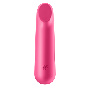 Front of the Satisfyer Ultra Power Bullet 3 Vibrator with the SF logo engraved on the lower handle of the product.