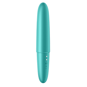 Back right side of the  Satisfyer Ultra Power Bullet 6 Vibrator, with the charging port visible on the top right on the handle.
